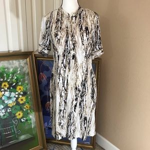 Printed Calvin Klein button down shirt dress euc